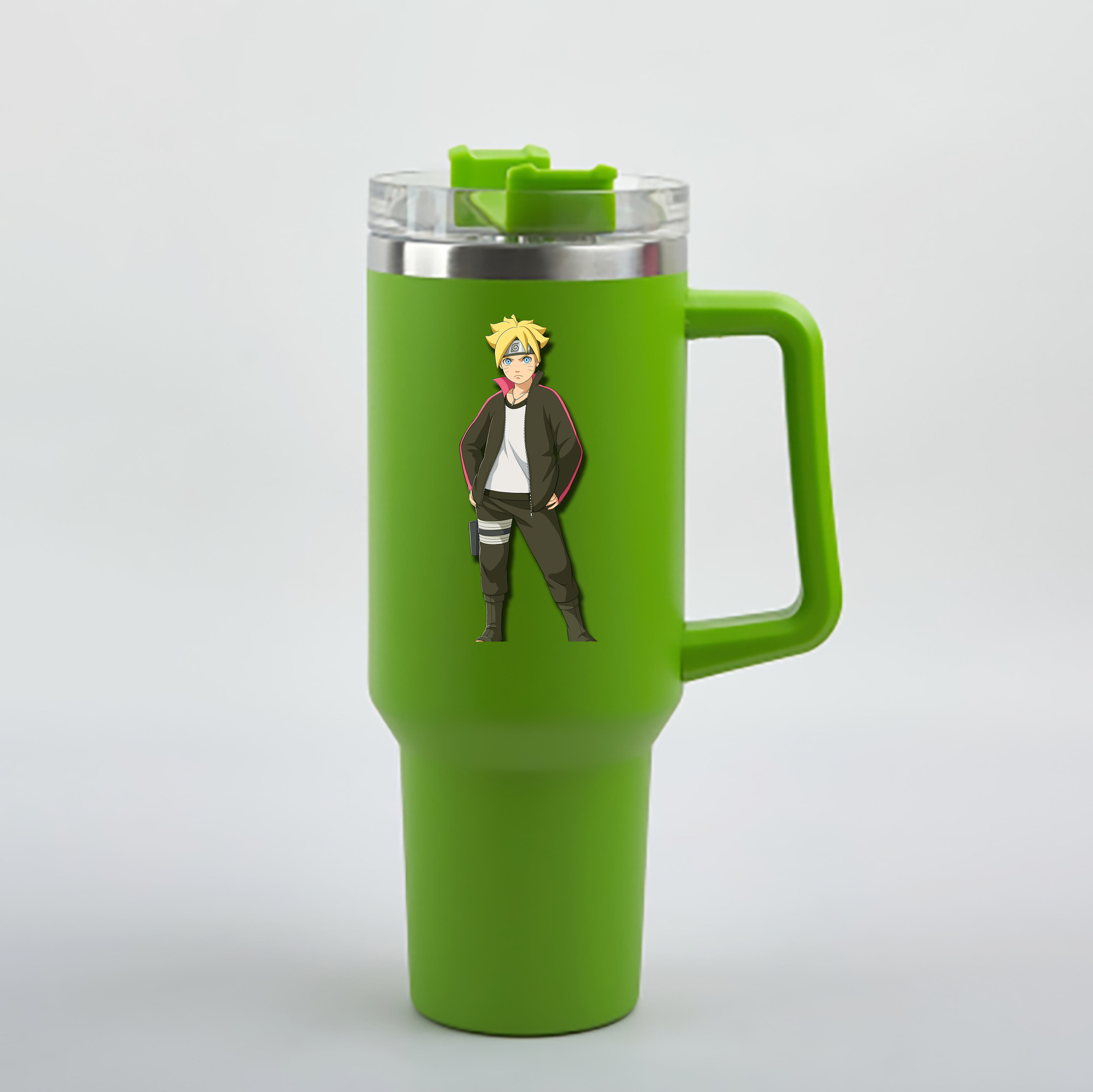（画像用） NARUTO -ナルト- うずまき ボルト Uzumaki Boruto 1200mL車用タンブラー - クリスタルステッカー（プラスチックストロー付き）